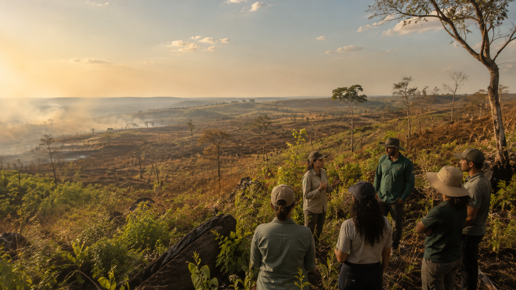 Grupo de voluntários em ação comunitária